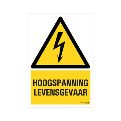 Bord hoogspanning levensgevaar - 230x330 mm.