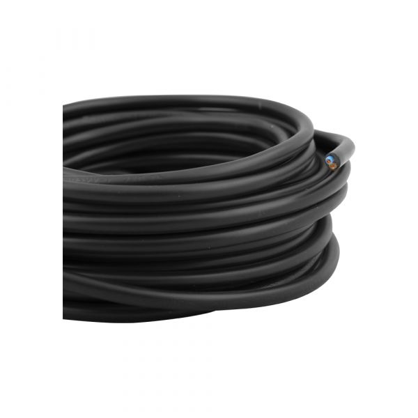 Q-link huishoudsnoer 2x0.75 zwart 10 meter.