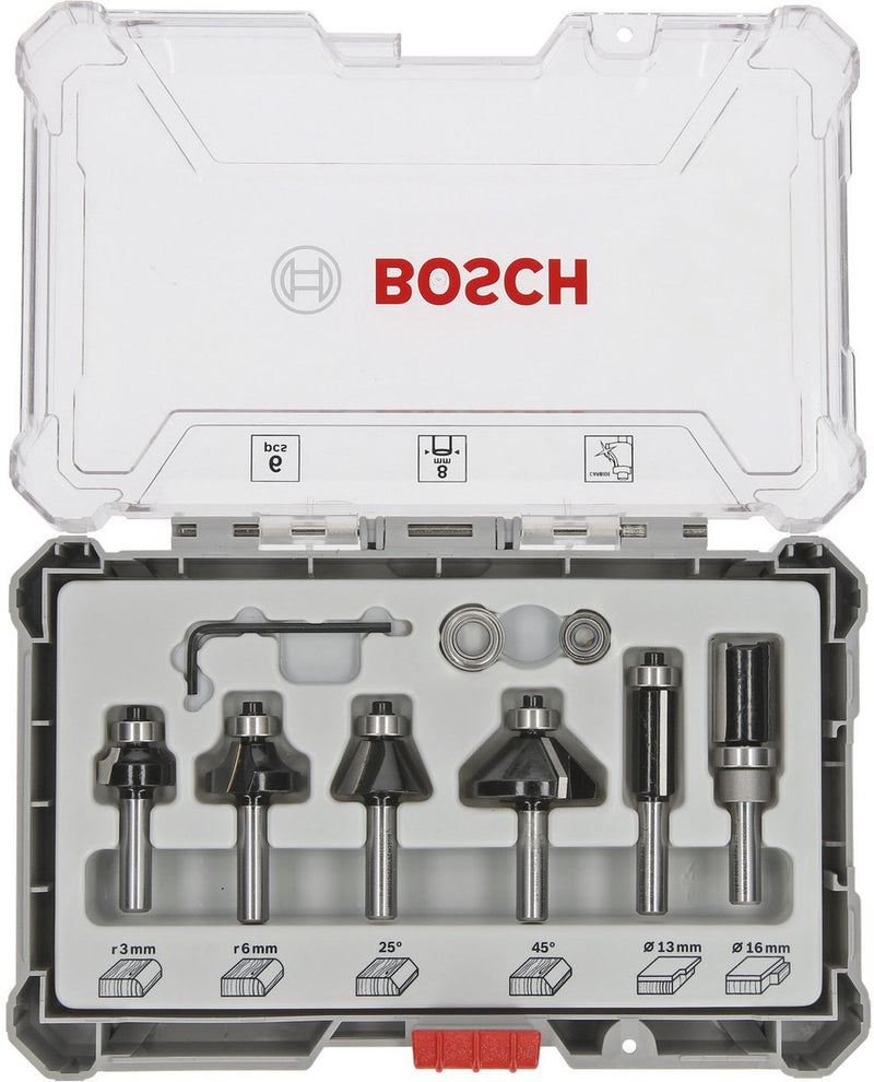 Bosch accessoires 8-delige gemengde freesset - schachtdiameter 8 mm - 2607017469