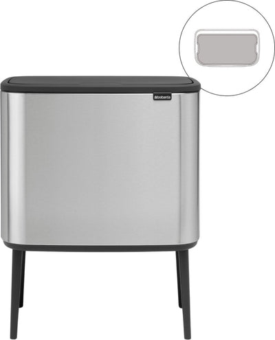 Brabantia bo touch bin prullenbak - 36 liter - 1 vak - matt steel fingerprint proof