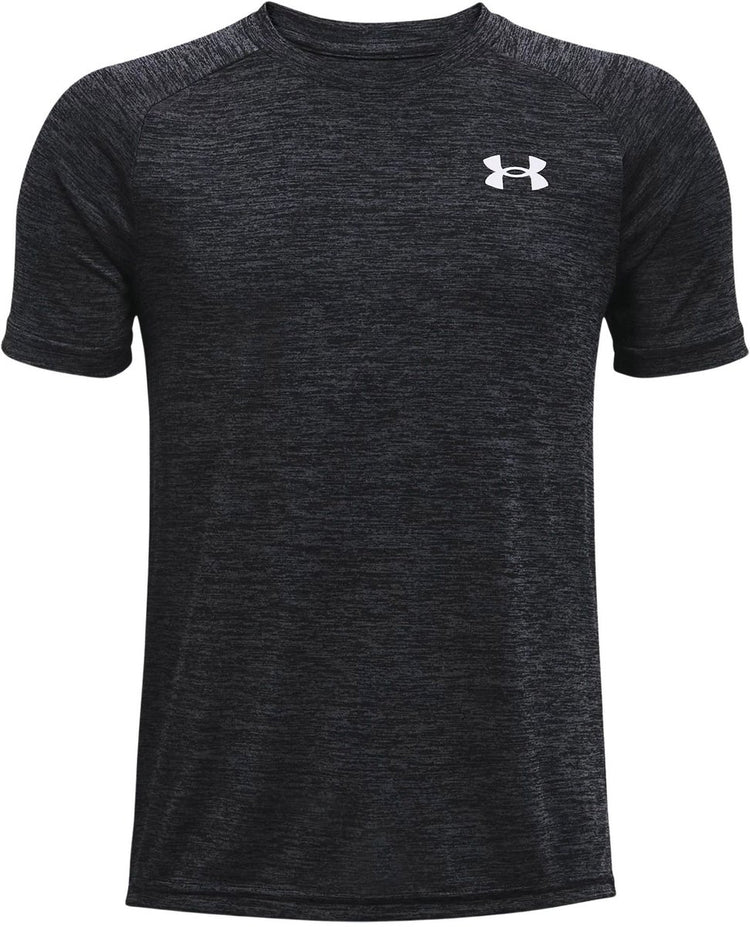 Under armour ua tech 2.0 ss-blk jongens sportshirt - zwart - wit