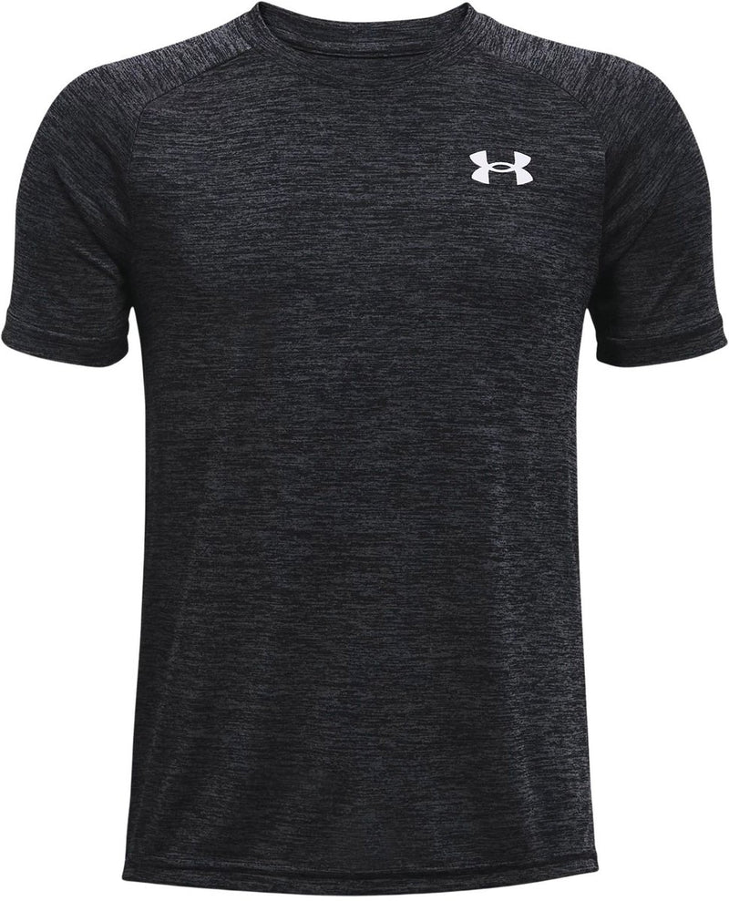 Under armour ua tech 2.0 ss-blk jongens sportshirt - zwart - wit