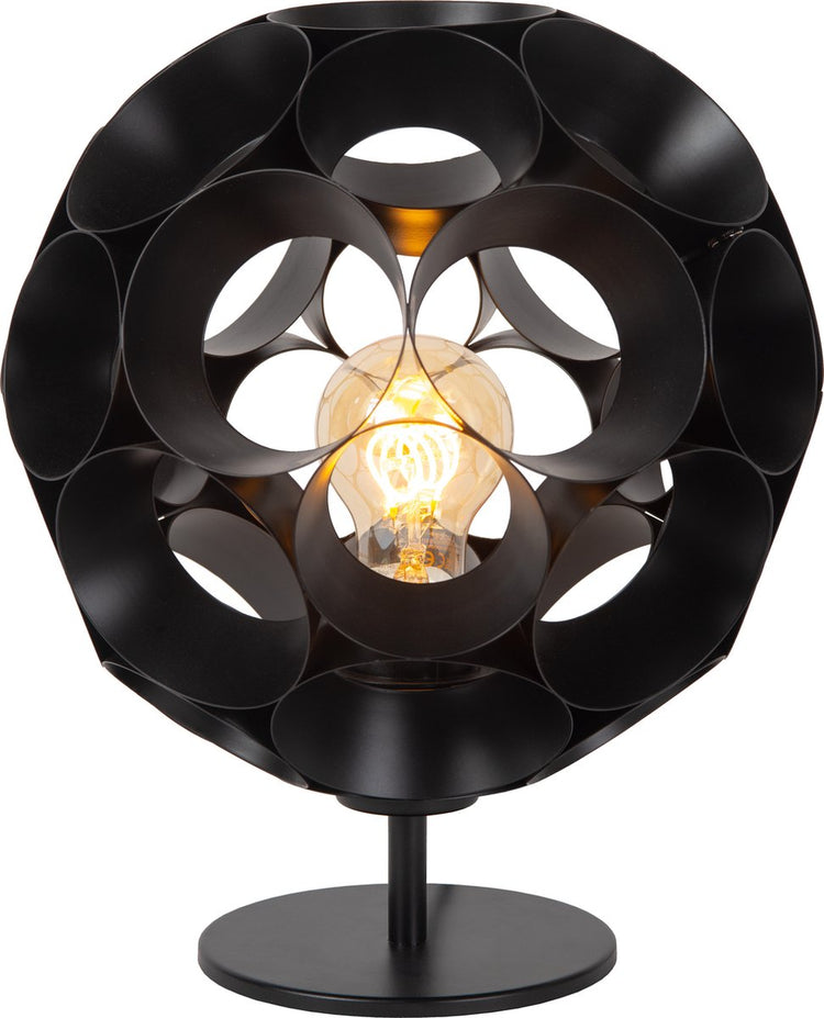 Lucide hannelore - tafellamp - ø 25 cm - 1xe27 - zwart