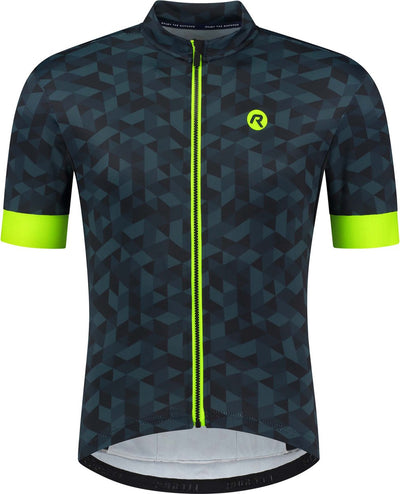 Rogelli rubik fietsshirt - korte mouwen - heren - blauw, geel - maat m
