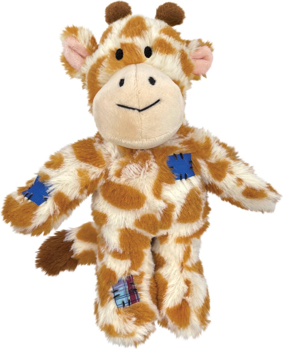 Kong wild knots giraffe | sterk pluche hondenspeelgoed - geel