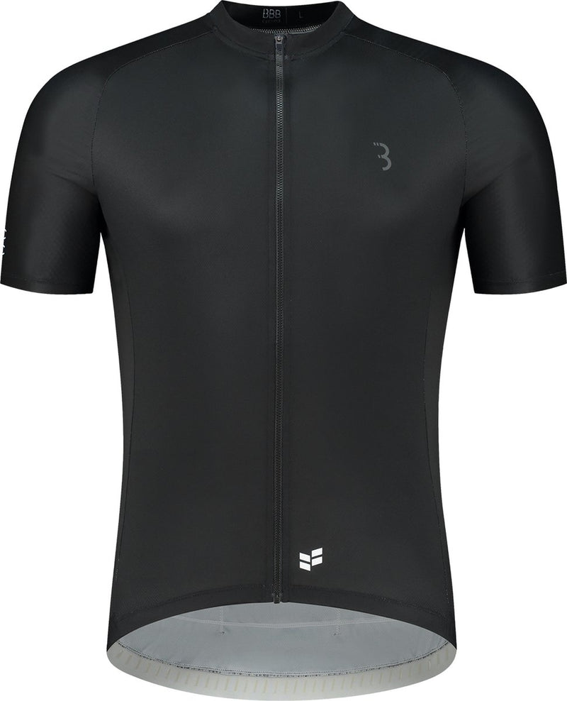 Bbb cycling comfortfit r - duurzaam fietsshirt heren korte mouw - 15-25 °c - ademend mtb en wielrenshirt - 3 achterzakken - zwart
