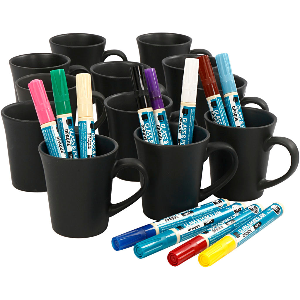 Https: www.cchobby.nl groepsset-zwarte-mokken-beschilderen-diverse-kleuren-36-stuk-1-set