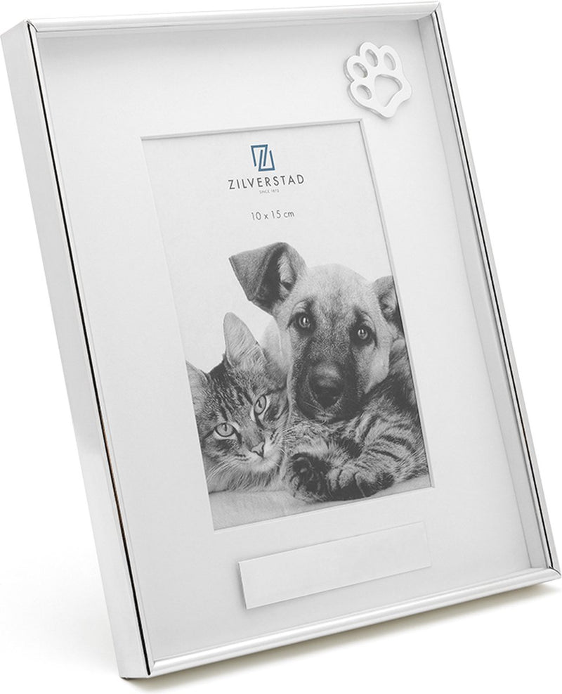 Zilverstad - memory fotolijst huisdier met pootje 10x15 cm