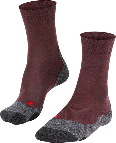 Falke tk2 melange anti-blaar dik wol functioneel materiaal wandelsokken dames rood - maat 41-42