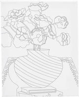 Creativ company schildercanvas met print boeket in vaas - 24x30cm - afbeelding 1
