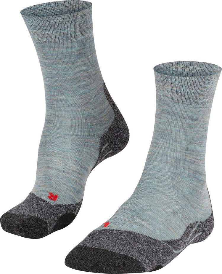 Falke tk2 melange anti-blaar dik wol functioneel materiaal wandelsokken dames blauw - maat 41-42