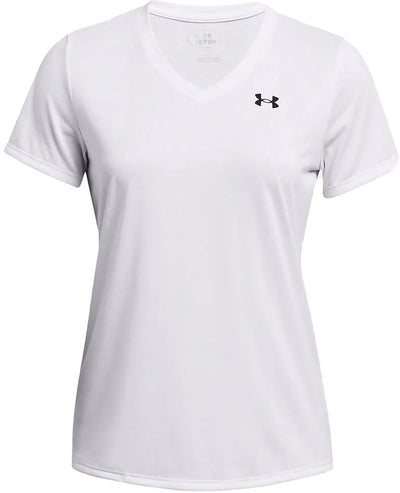 Under armour tech ssv- solid-wht dames sportshirt - wit - zwart