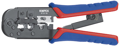 Knipex krimptang voor western-stekkers 975110 (blauw rood, rj 11 12 45 )