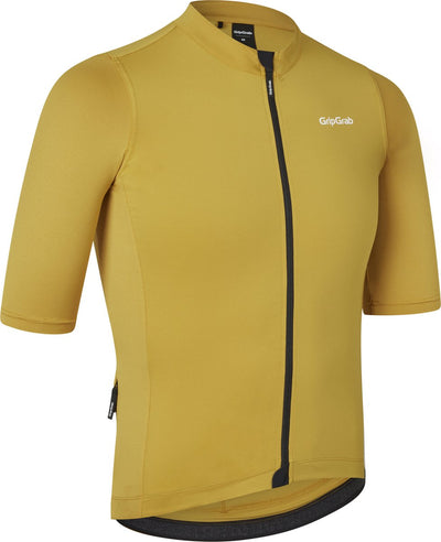 Gripgrab - ride fietsshirt korte mouwen zomer wielrenshirt cycling jersey - mosterd geel - heren - maat s