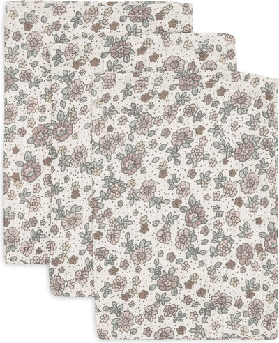 Jollein - hydrofiel washandje 15x20cm - baby washandje - retro flowers - 3 stuks