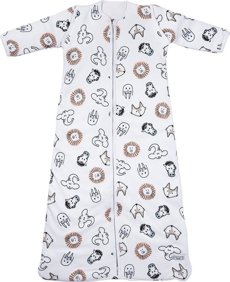 Meyco baby slaapzak winter animal - afritsbare mouwen - multicolour - 70cm - winterslaapzak