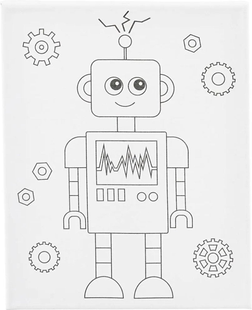 Creativ company https: www.cchobby.nl schildercanvas-met-print-robot-d-1-6-cm-afm-24x30-cm-360-gr-1-stuk