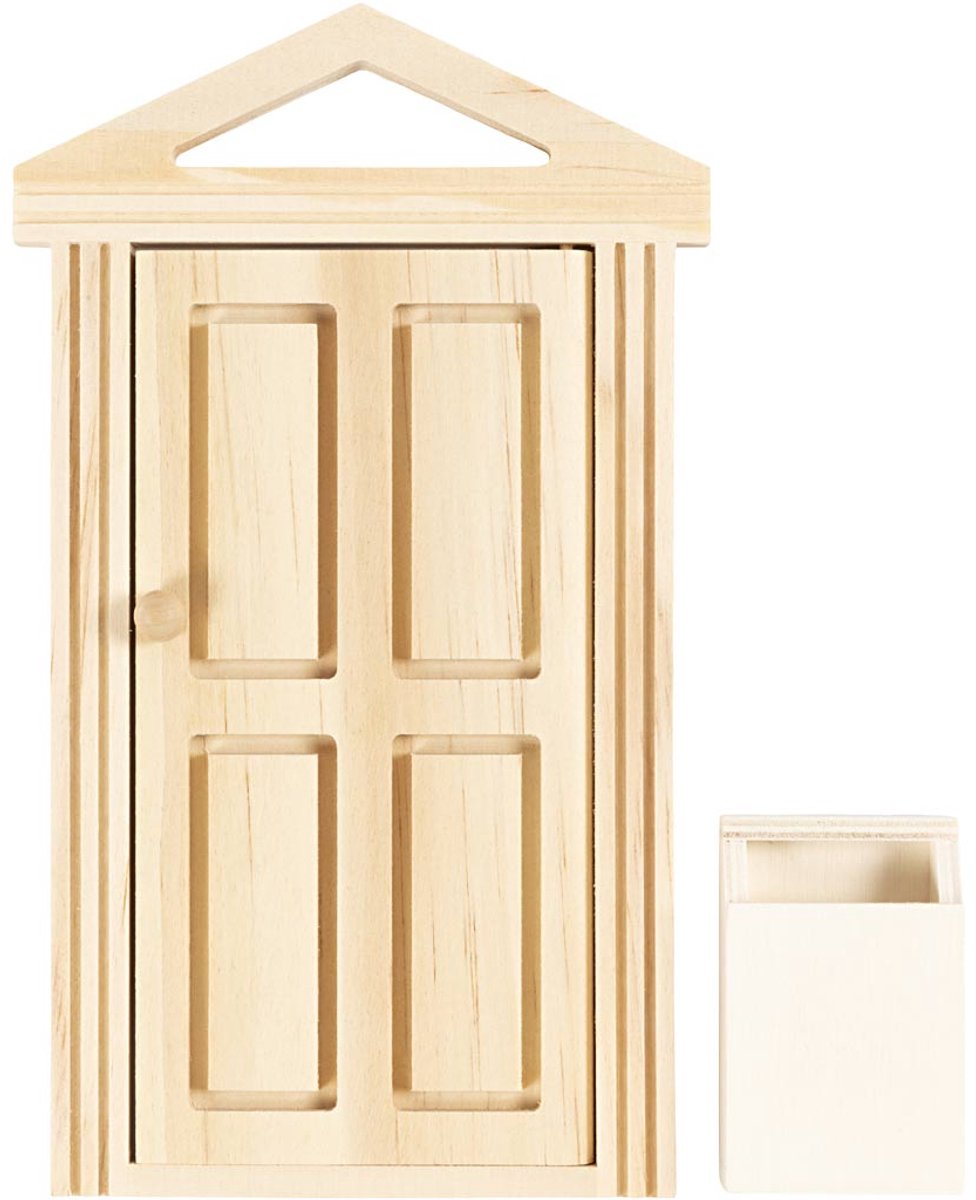 Creativ company http: www.cchobby.nl deur-met-kroonlijst-en-brievenbus-h-5-5-18-cm-b-3-5-10-5-cm-1-doos