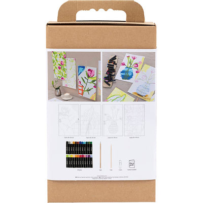Creativ company hobbyset oliepastel bloemen diverse kleuren