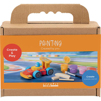 Creativ company mini hobbyset houten raceauto schilderen