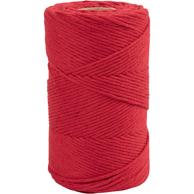 Creativ company macramé koord, l: 198 m, d 2 mm, rood, 330 gr 1 rol