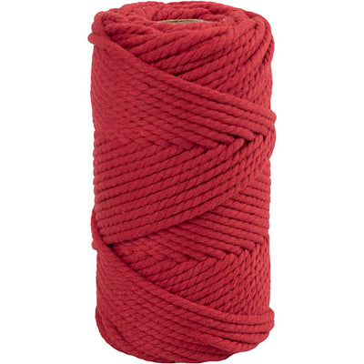 Creativ company macramé koord, l: 55 m, d 4 mm, rood, 330 gr 1 rol