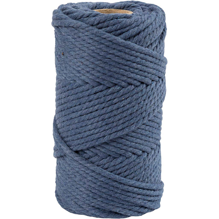 Creativ company macrame koord blauw, 55m