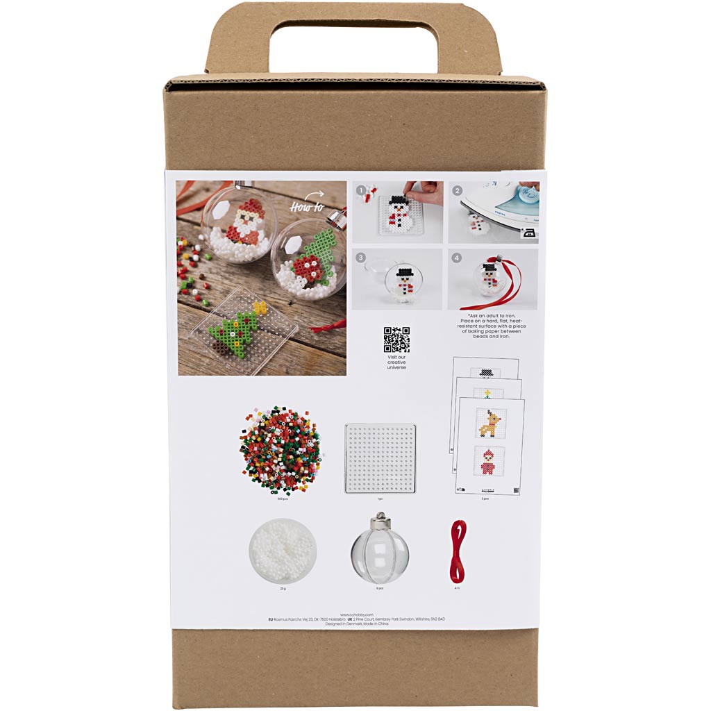 Creativ company hobbyset kerstballen strijkkralen