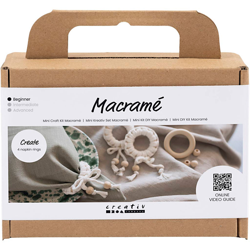 Creativ company mini hobbyset macrame servetring off-white
