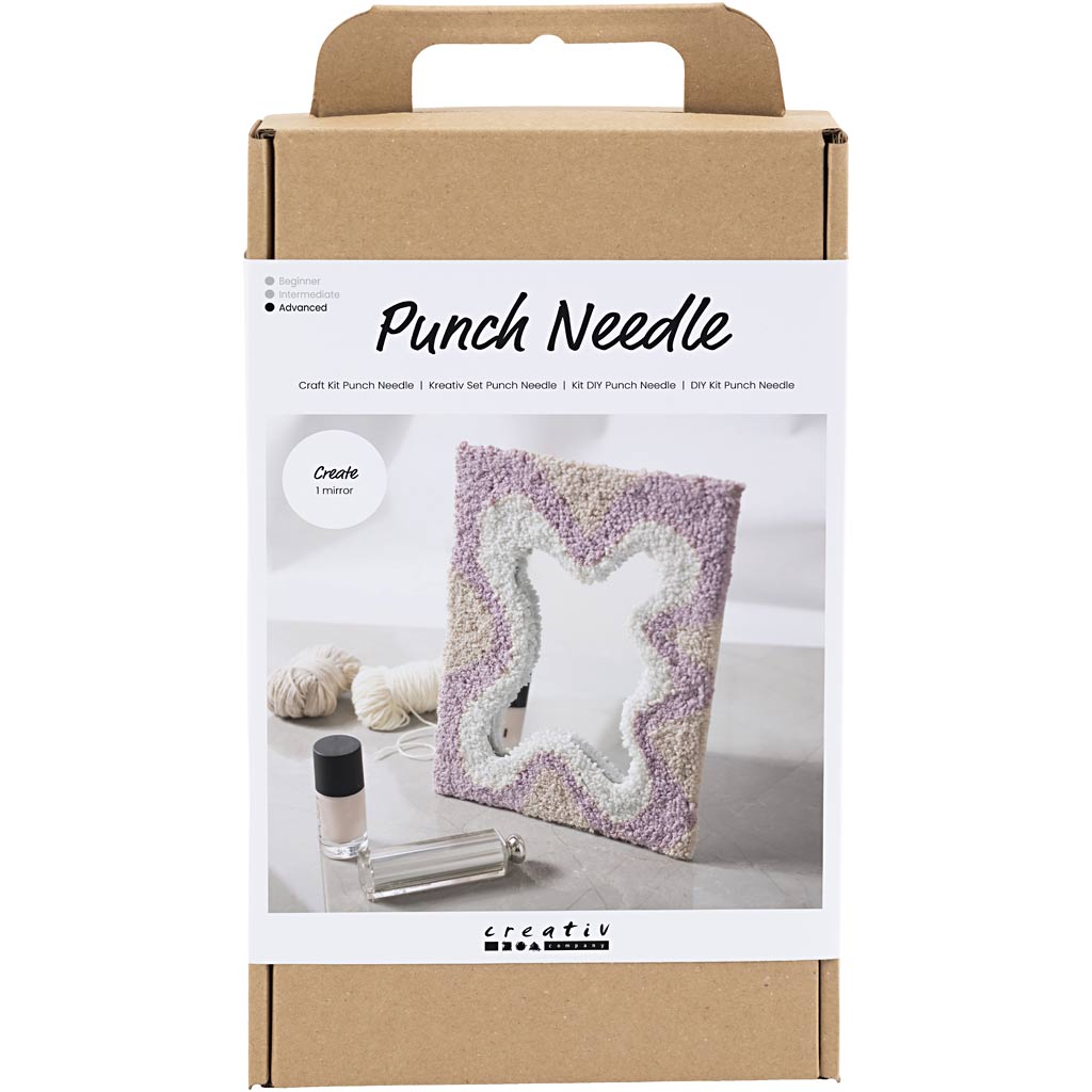 Creativ company cc hobbyset punch needle spiegel pastelkleuren