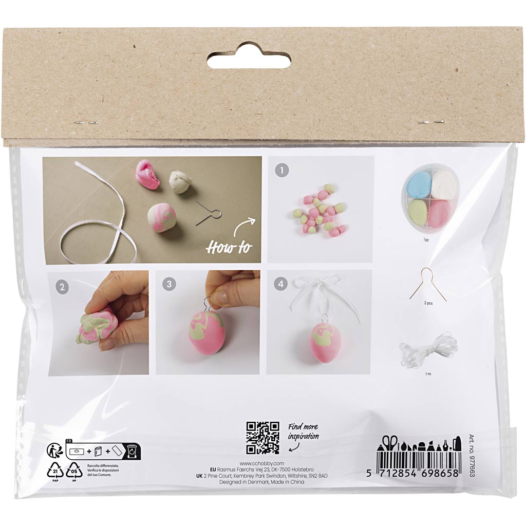 Creativ company mini hobbyset boetseren gemarmerdere eieren
