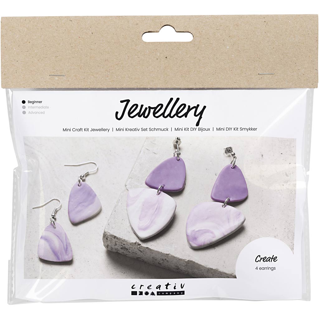 Creative company mini hobbyset sieraden oorbellen paars
