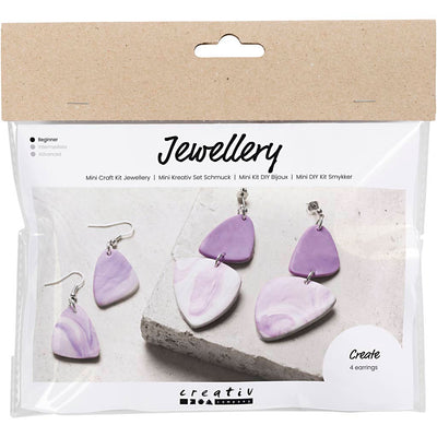 Creative company https: www.cchobby.nl mini-hobbyset-sieraden-gemarmerde-oorringen-lichtpaars-1-doos