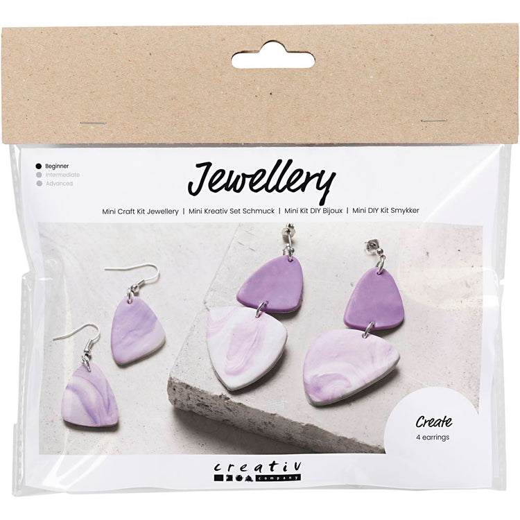Creative company mini hobbyset sieraden oorbellen paars