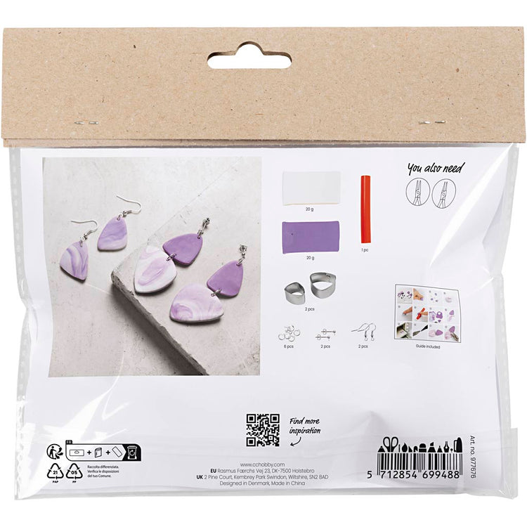 Creative company mini hobbyset sieraden oorbellen paars