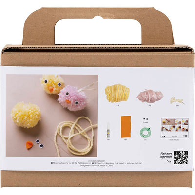 Creativ company mini hobbyset - knutselpakket - 6 pompom kuikens