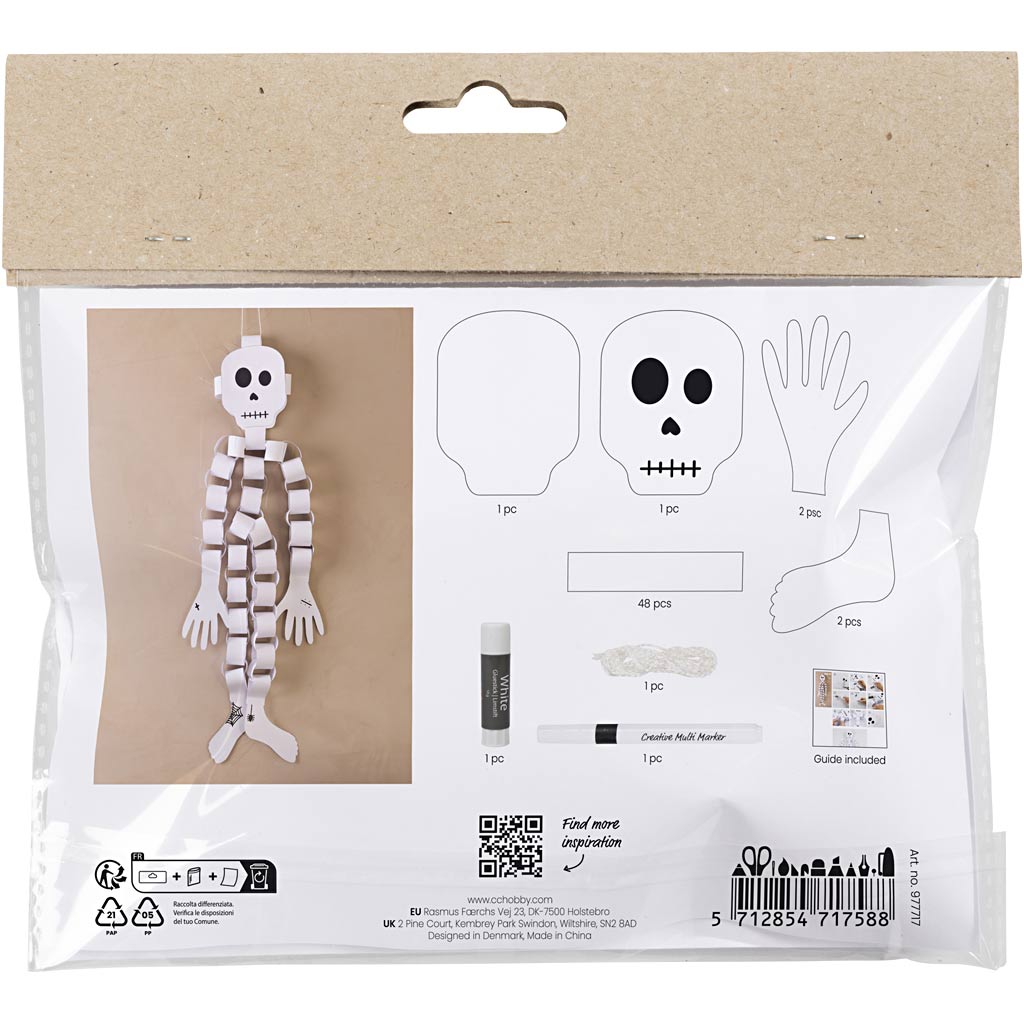 Https: www.cchobby.nl mini-hobbyset-decoraties-van-papier-skelet-zwart-wit-1-doos