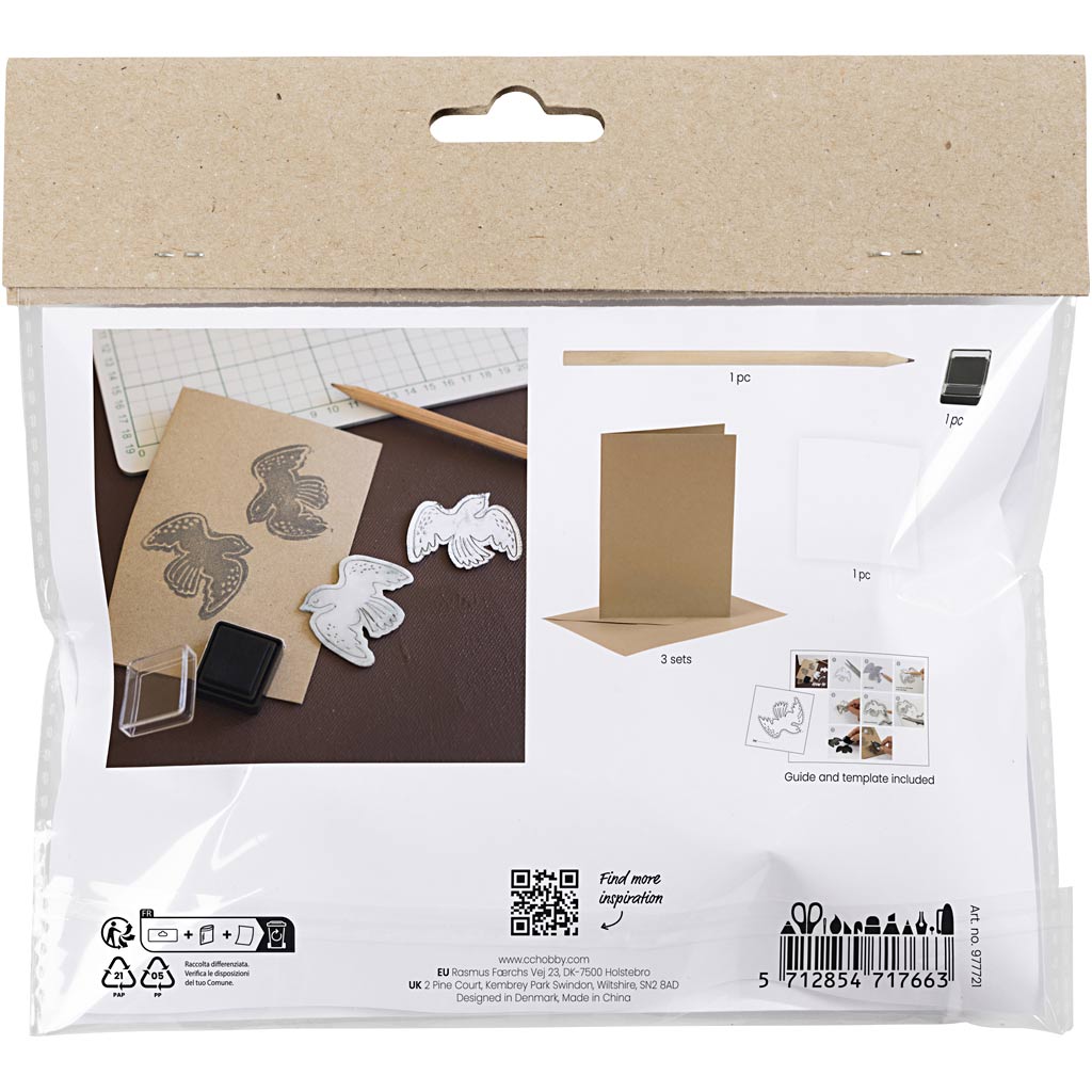 Creativ company https: www.cchobby.nl mini-hobbyset-foam-druk-kaart-met-duiven-beige-1-doos