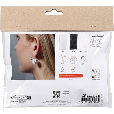 Creativ company cc mini hobbyset sieraden klei oorbellen zwart wit