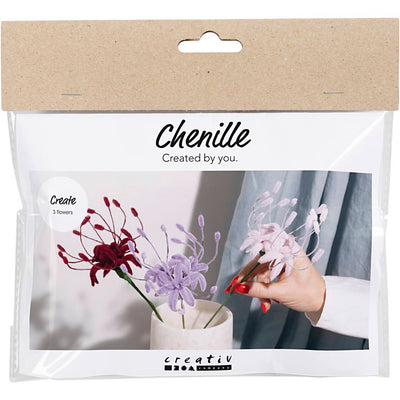 Creativ company https: www.cchobby.nl mini-hobbyset-bloemen-van-chenilledraad-lelie-lichtroze-lichtpaars-donkerrood-1-doos