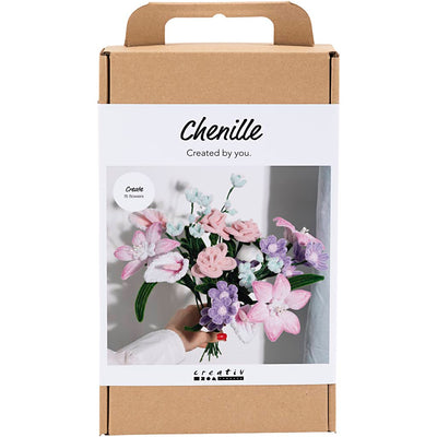 Creativ company hobbyset bloemen van chenilledraad pastelkleuren
