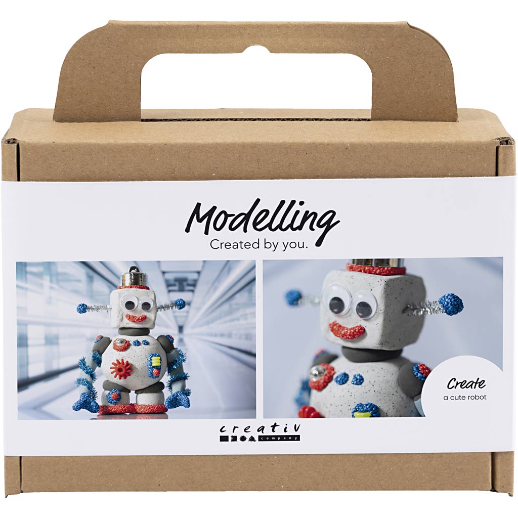 Creativ company http: www.cchobby.nl mini-hobbyset-boetseren-robot-blauw-grijs-rood-1-doos
