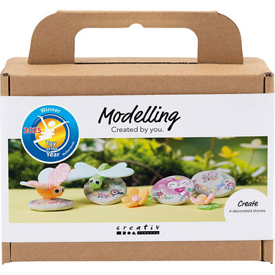 Creativ company https: www.cchobby.nl mini-hobbyset-boetseren-steen-met-insect-grijs-lichtroze-licht-turquoise-1-doos