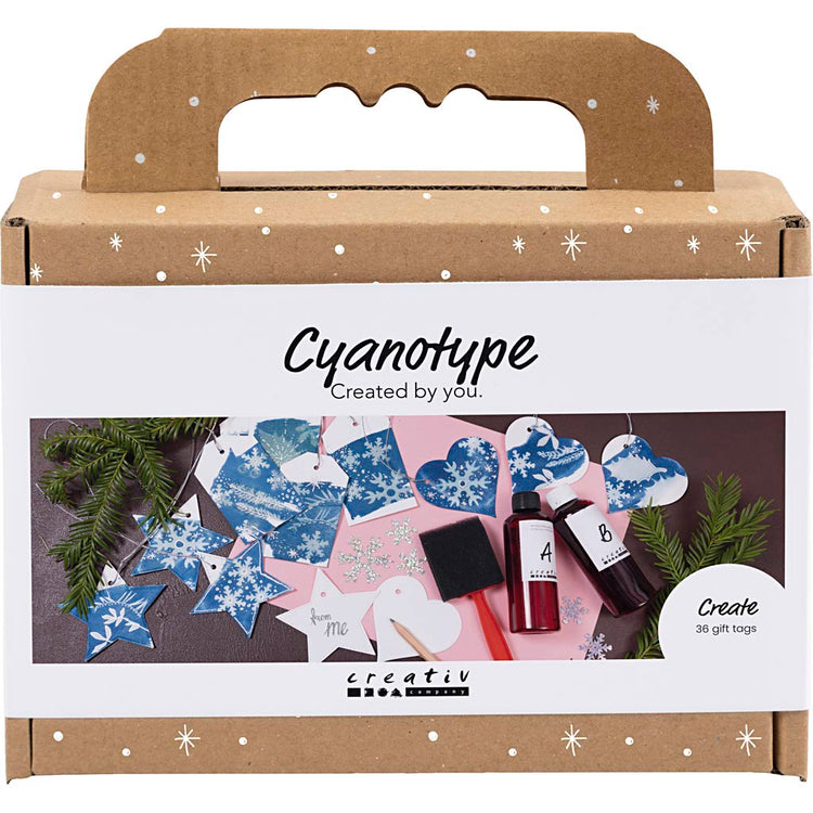 Creativ company http: www.cchobby.nl mini-hobbyset-cyanotypie-geschenklabels-blauw-zilver-1-doos