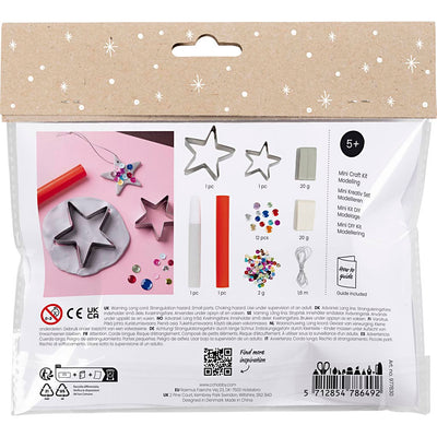 Creativ company mini hobbyset boetseren sterren zilver wit