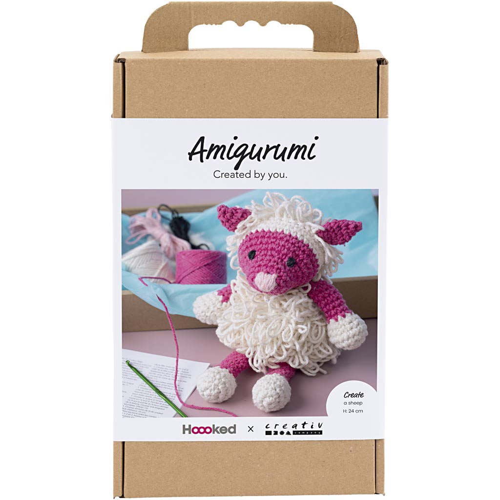 Creativ company http: www.cchobby.nl hobbyset-amigurumi-schaap-roze-off-white-1-doos