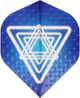 Faver dart flights - 3 stuks - pvc - blauw wit met print