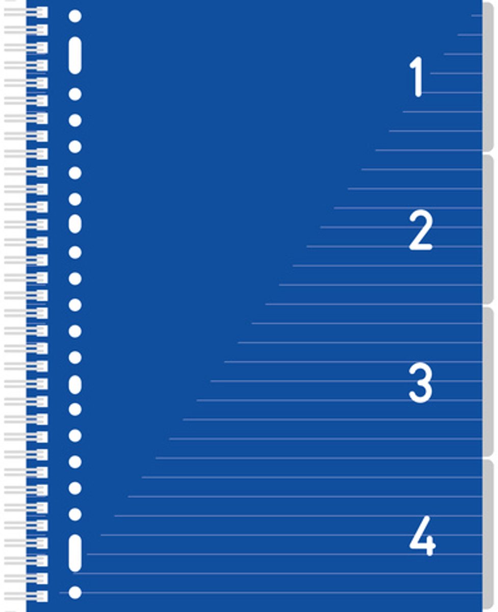Kangaro 4-in-1 blok â€“ a4 - lijn - 200 pagina's - 80 grams - blauw
