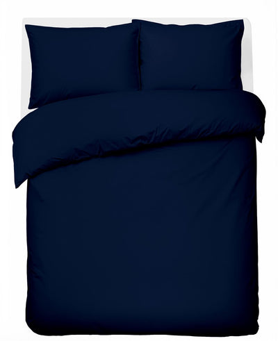 Hush. living hush living - dekbedovertrek percale 100% katoen - 200tc - extra fris en koel - sterk en slijtvast - 240x220+20cm - 2 x 60x70cm kussenslopen - met bevestigingslusjes - navy