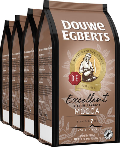 Douwe egberts excellent mocca filterkoffie - intensiteit 7 10 - 4 x 250 gram